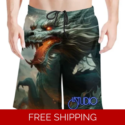 Le Studio Dragon  Beach Shorts